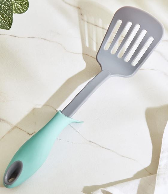 Fackelmann Soft-Grip Nylon Slotted Turner (32cm, sea-green)