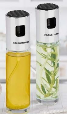 GOURMETmaxx Vinegar and Oil Spray Bottle Set, 2-Piece Leakproof Dispenser for Cooking