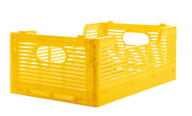 Livarno Home Fabric Storage Organizer Box - Yellow (30cm x 12cm x 20cm)