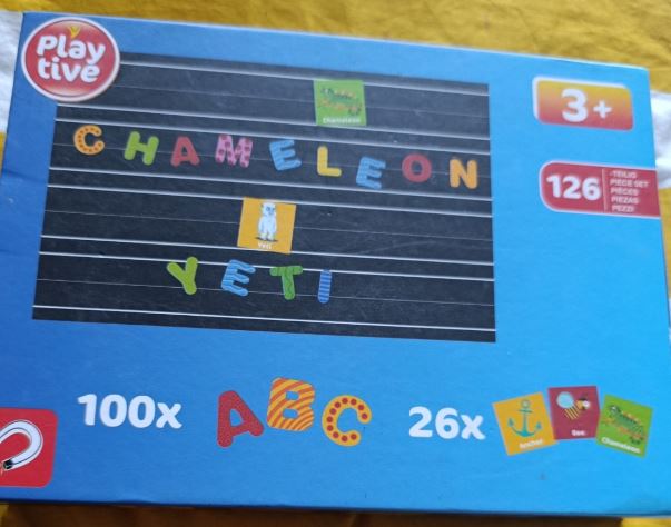 Playtive ABC Alphabet Magnetic Game & Travel Play Box Set (126 Pieces)