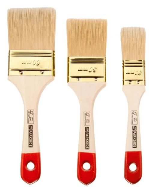 Parkside Straight Flat Paint Brush Set Suitable ForSolvent-Based Paints (30mm, 50mm, 60mm)