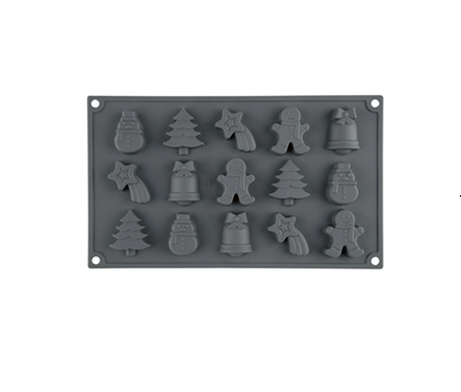 Ernesto Platinum Silicone Christmas Chocolate and Candy Mold (15-Cavity Holiday Motifs) - Image 2