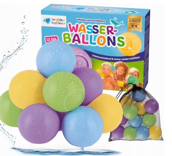 ImagiNew Reusable Magnetic Water Balloons Water Bombs (12 Pack)