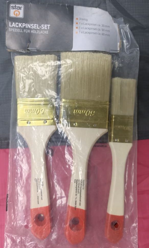 STAR Q Flat Paint Brush Set (3-Piece: 30mm, 50mm, 60mm)