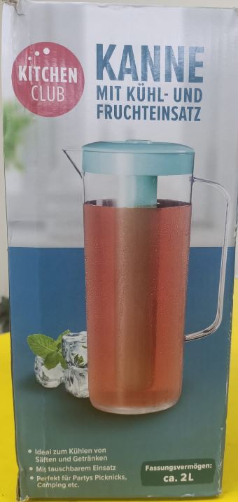 Kitchen Club 2-in-1 Water Pitcher with Removable Cooling Core and Fruit Infuser Insert
