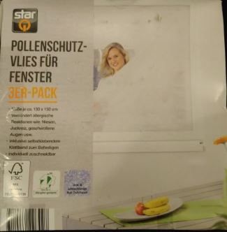 Star Q Anti-Pollen Window Mosquito Net, 130x150 cm (3-Piece Set)