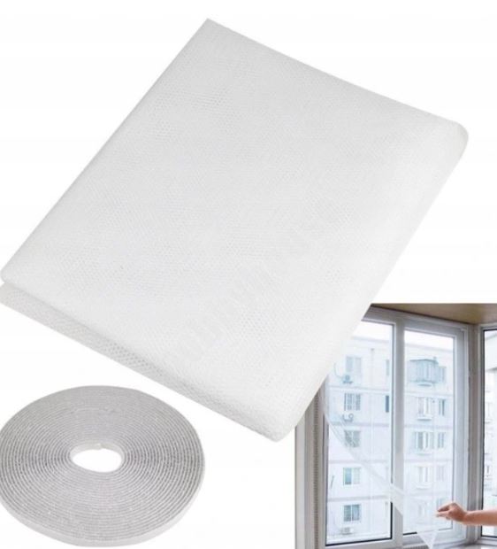 STAR Q DIY Window Fly Screen Mosquito Net with Fastener Tape, 128x148 cm