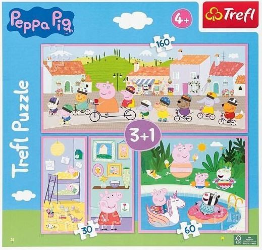 Trefl Peppa Pig 3-in-1 Jigsaw Puzzle Set with Memo Game (Peppa's Holiday)
