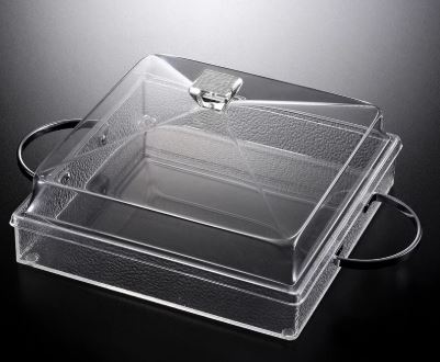 Vague Clear Acrylic Serving Set with Cover