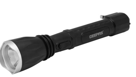 Geepas Rechargeable LED Flashlight (Black)
