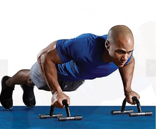 SPRI Heavy-Duty Steel Push-Up Bars with Comfort Foam Grips (1 Pair)