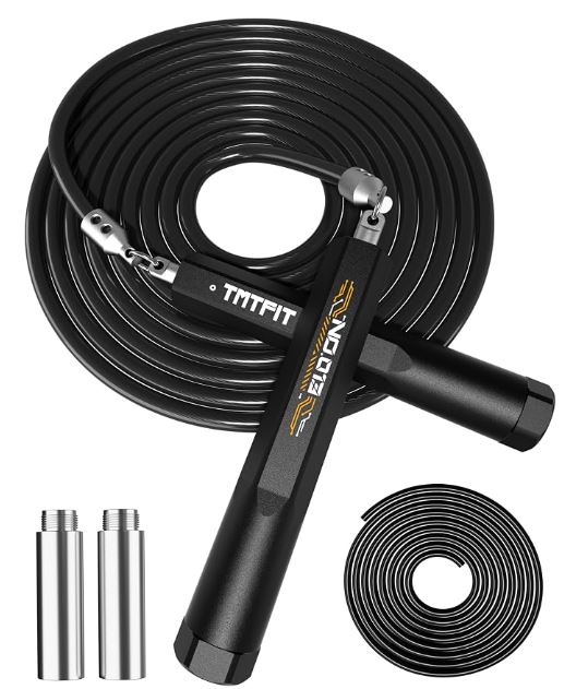 TMTFIT Adjustable Steel Wire Speed Jump Rope with Ball Bearings for Fitness & Cross-Training