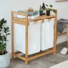Lumaland Bamboo Laundry Basket with 2 Pull-Out Drawers - White