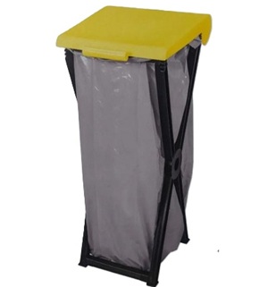 Livarno Home Foldable Garbage Bag Holder with Hinged Lid (70L?120L, Yellow)