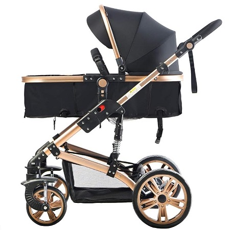 Teknum - 3-in-1 Pram Story Stroller W/ Travel System - Black - Image 2