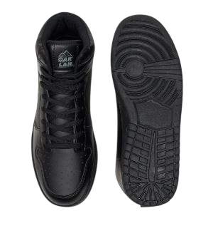 Oaklan by Shoexpress Men's High-Top Solid Black Lace-Up Casual Fashion Sneakers - Size 44 EU