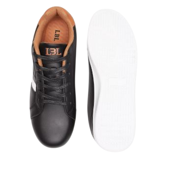 LBL by Shoexpress MOSS Men's Panelled Low Ankle Lace-Up Casual Sneakers - Black/Tan - Size 42 EU - Image 3
