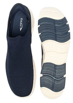 Dash Onslipon Men's DAW01M Textured Lightweight Slip-On Sports Walking Shoes - Navy Blue, Size 43 EU