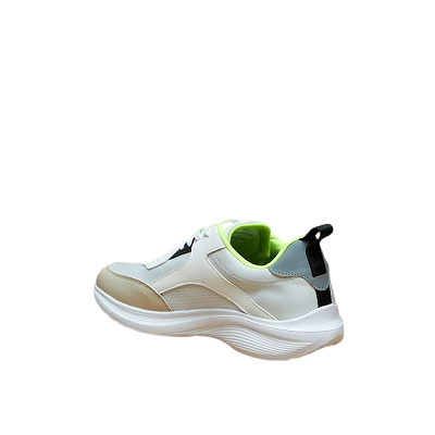 LBL by Shoexpress Men's ALIJAH Panelled Low Ankle Lace-Up Trainer Running Sports Shoes - White/Beige - Size 44 EU - Image 2