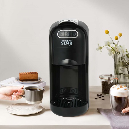 Winning Star 4-in-1 Multi-Capsule & Ground Coffee Machine (20 Bar, 1400W, Black) ? Model ST-9745 (Open Box)