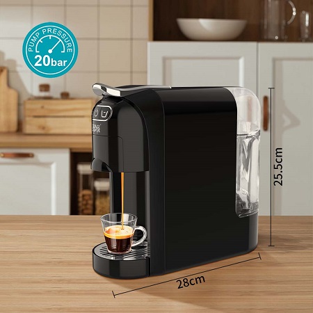 Winning Star 4-in-1 Multi-Capsule & Ground Coffee Machine (20 Bar, 1400W, Black) ? Model ST-9745 (Open Box) - Image 4