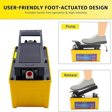 BESTOOL Air Hydraulic Pump, 10,000 PSI Single-Acting Foot Treadle Pump with 1/2 Gal Reservoir - Without Box - Image 2
