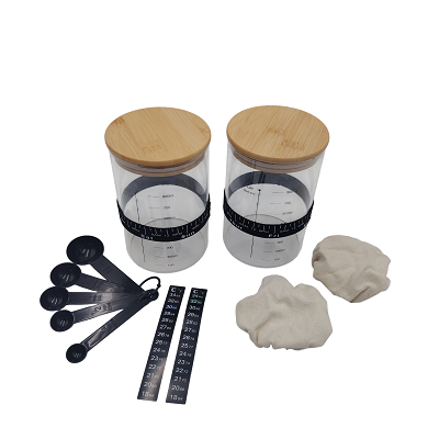 Glass Sourdough Starter Jar Kit 900ml (Set of 2 Jars with Accessories)