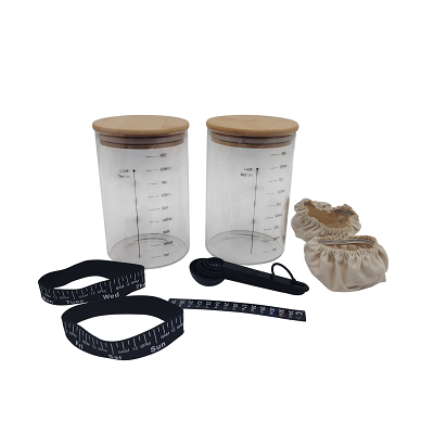 Glass Sourdough Starter Jar Kit 900ml (Set of 2 Jars with Accessories) - Image 3