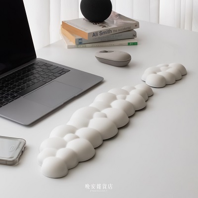 Cloud Keyboard Wrist Rest and Mouse Wrist Support Set (White) - Only for Wrist