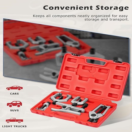 5-Piece Front End Service Tool Kit with Ball Joint Separator & Pitman Arm Pullers - Image 2