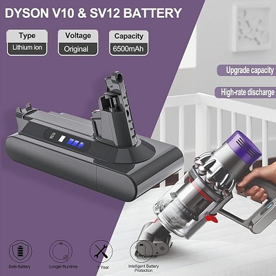 LONGFIT 25.2V 3.5Ah Replacement Li-ion Battery Pack for Dyson V10 Series - Only Battery (Without Box) - Image 2
