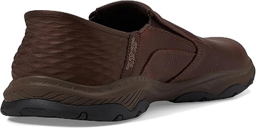 Skechers Hands Free Slip-ins Relaxed Fit Craster Lanigan Men Red Brown Leather Moccasins - Size 48.5 EU - Image 5