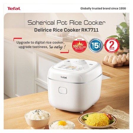 Tefal Delirice Fuzzy Logic Rice Cooker 1.8L - Smart Spherical Pot Multi-Cooker