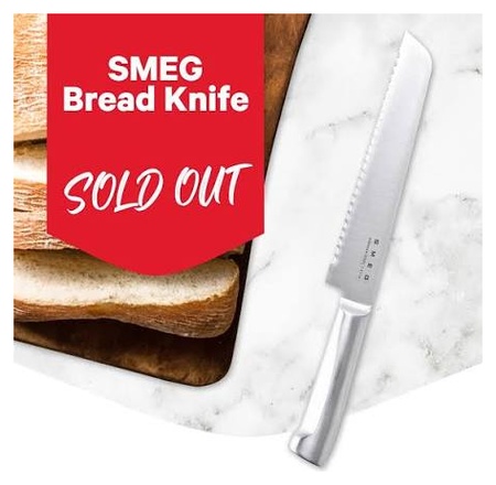 Smeg No 5 Stainless Steel Bread Knife 19cm (7.4 Inches) – Premium German Steel Serrated Kitchen Knife with Ergonomic Handle - Image 3