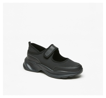 Flora Bella by Shoexpress Gina Women Black Solid Platform Mary Jane Sneakers with Hook and Loop Closure - Size 41 EU