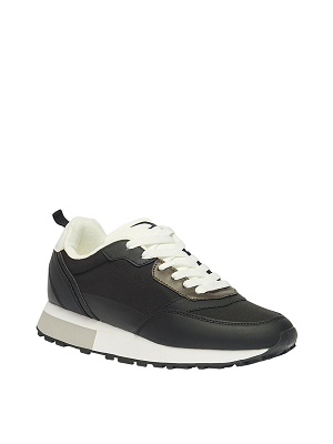 Dash by Shoexpress Women Black Colourblock Lightweight Sports Sneakers with Lace-Up Closure - Size 38 EU