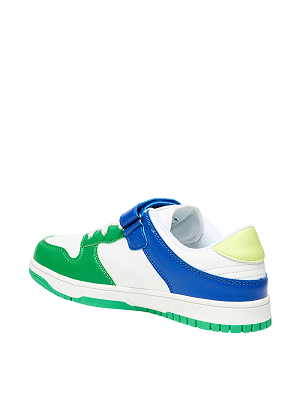 Oaklan by Shoexpress Boys Green and White Colourblocked Low-Top Lifestyle Sneakers With Hook and Loop Closure - Size 36 EU - Image 2