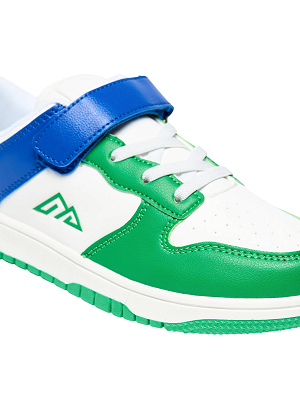 Oaklan by Shoexpress Boys Green and White Colourblocked Low-Top Lifestyle Sneakers With Hook and Loop Closure - Size 36 EU - Image 4