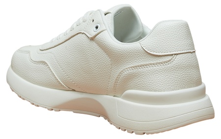 Flora Bella by Shoexpress Ravenna Women White Monotone Low Ankle Sneakers with Lace-Up Closure - Size 39 EU - Image 3