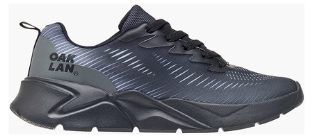 Oaklan Women Ombre Textured Running Sports Shoes with Lace-Up Closure - Full Black (Size 37 EU)