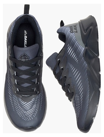 Oaklan Women Ombre Textured Running Sports Shoes with Lace-Up Closure - Full Black (Size 37 EU) - Image 2
