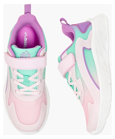 Oaklan by Shoexpress Girls Purple and Pink Colourblock Sports Shoes with Hook and Loop Closure - Size 39 EU