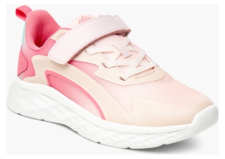 Oaklan Girls Panelled Low-Top Sports Shoes with Hook and Loop Closure - Coral/Pink (Size 37 EU)