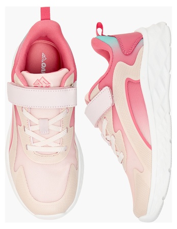 Oaklan Girls Panelled Low-Top Sports Shoes with Hook and Loop Closure - Coral/Pink (Size 37 EU) - Image 2