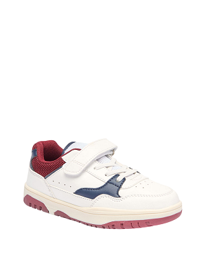 LBL by Shoexpress Boys White and Navy Panelled Low-Top Sneakers with Hook and Loop Closure - Size 38 EU