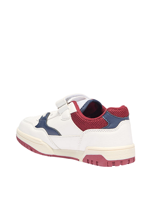 LBL by Shoexpress Boys White and Navy Panelled Low-Top Sneakers with Hook and Loop Closure - Size 38 EU - Image 2