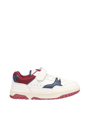 LBL by Shoexpress Boys White and Navy Panelled Low-Top Sneakers with Hook and Loop Closure - Size 38 EU - Image 3