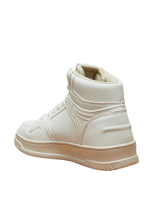 Missy by Shoexpress Alexa Women White Solid High-Top Sneakers with Lace-Up Closure - Size 39 EU - Image 2