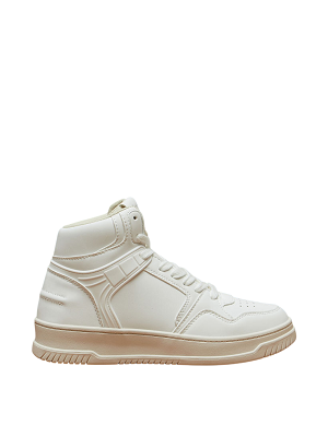 Missy by Shoexpress Alexa Women White Solid High-Top Sneakers with Lace-Up Closure - Size 39 EU - Image 3