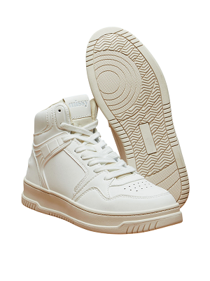 Missy by Shoexpress Alexa Women White Solid High-Top Sneakers with Lace-Up Closure - Size 39 EU - Image 4